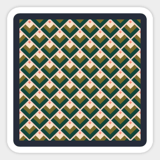 Olive Green Vintage Diamonds Sticker